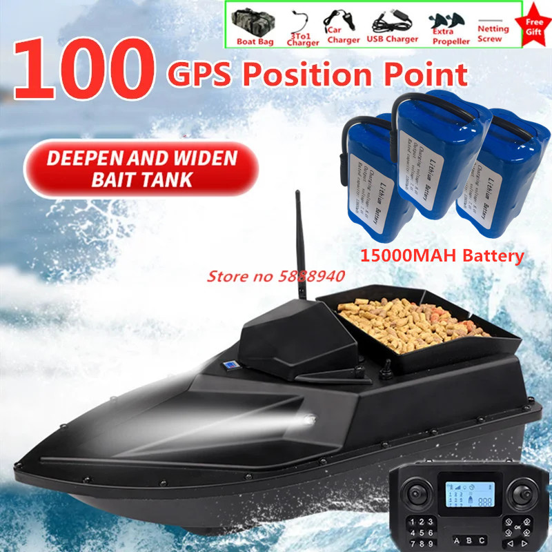 Barco Cebador RC con Posiciona - Fishing Hook Size reseña y precio